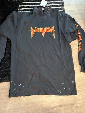 Balenciaga Black Sweatshirt with Red and Yellow Graphic